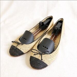 Fairmount natural black hand woven bow ballet flats size 39 or US 8.5